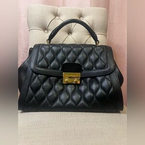 Vera Bradley Black Quilted Satchel